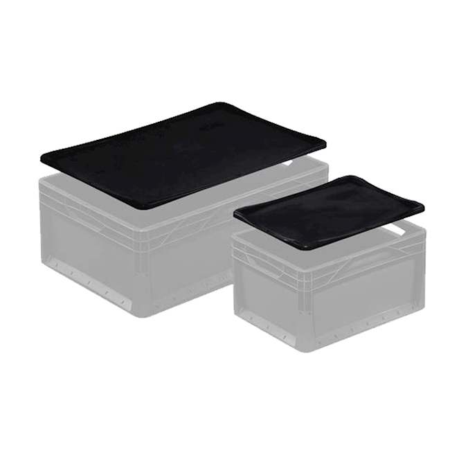 Euronormbox hinged lid black 400x300 mm